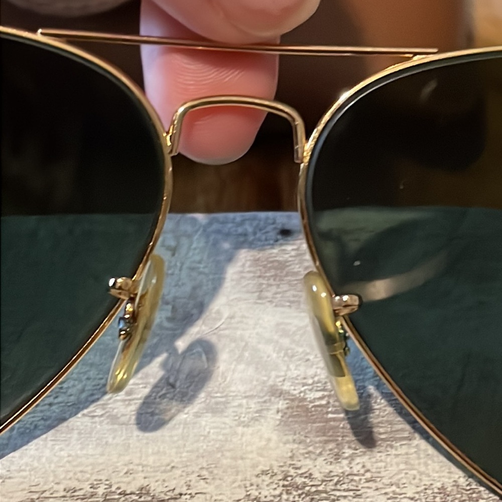🕶️SOLD Ray-Ban Polarized Aviator Gold Rim Large Sunglasses Authentic - Picture 10 of 12